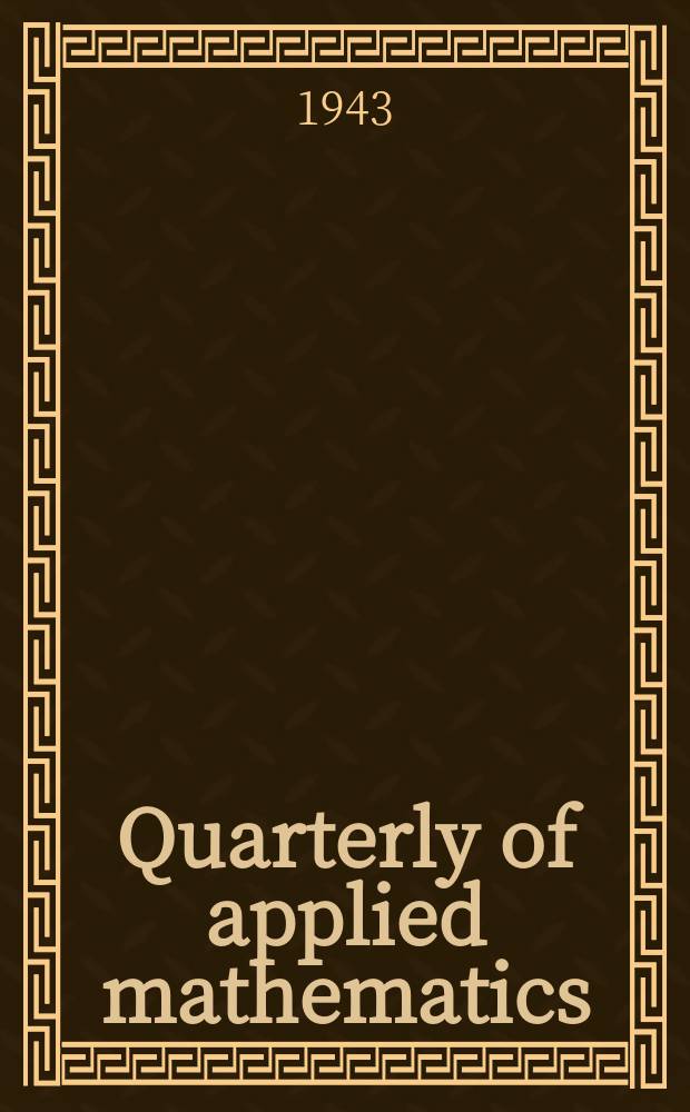 Quarterly of applied mathematics