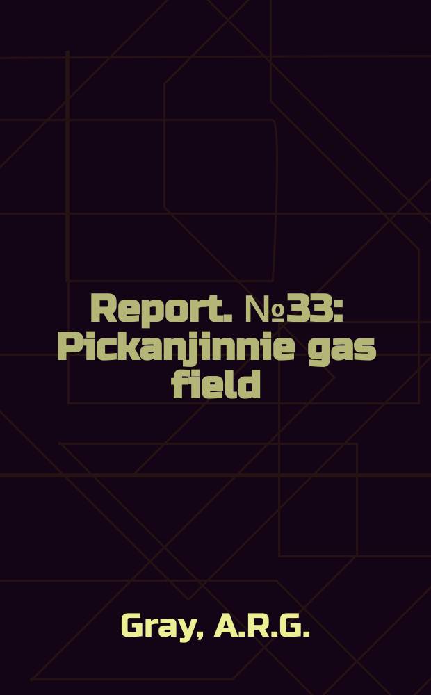Report. №33 : Pickanjinnie gas field