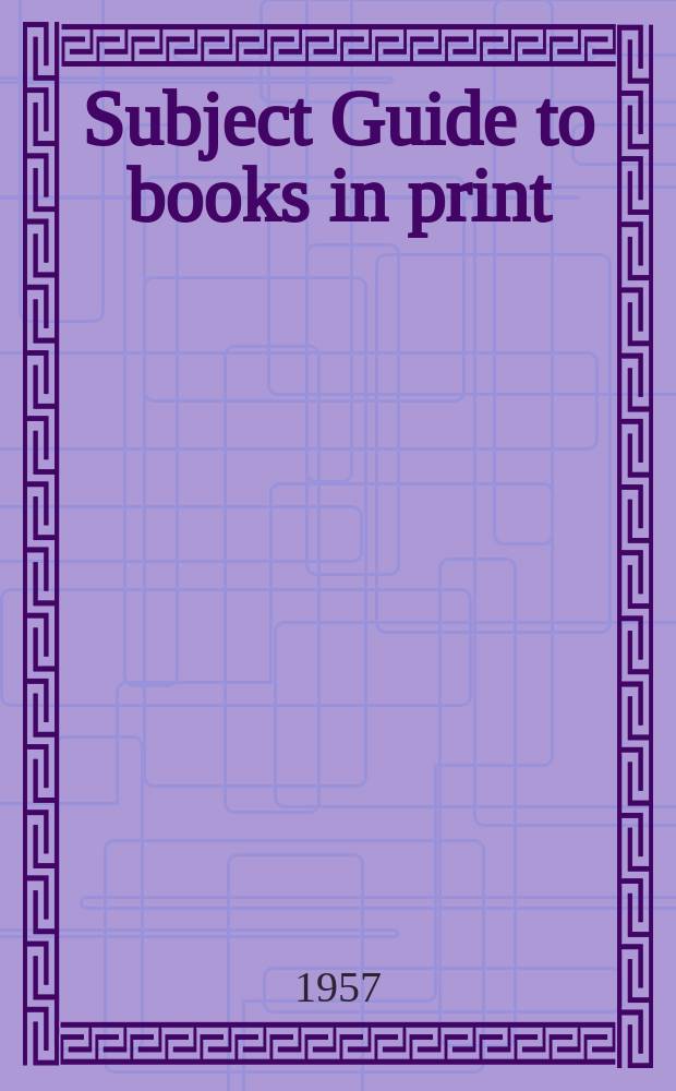 Subject Guide to books in print