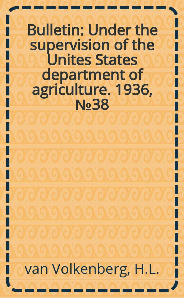 Bulletin : Under the supervision of the Unites States department of agriculture. 1936, №38 : Parasites & parasitic diseases of swine in Puerto Rico
