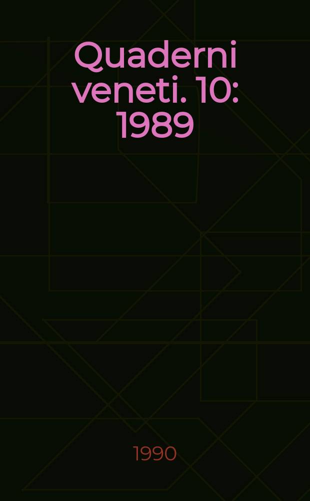 Quaderni veneti. 10 : 1989