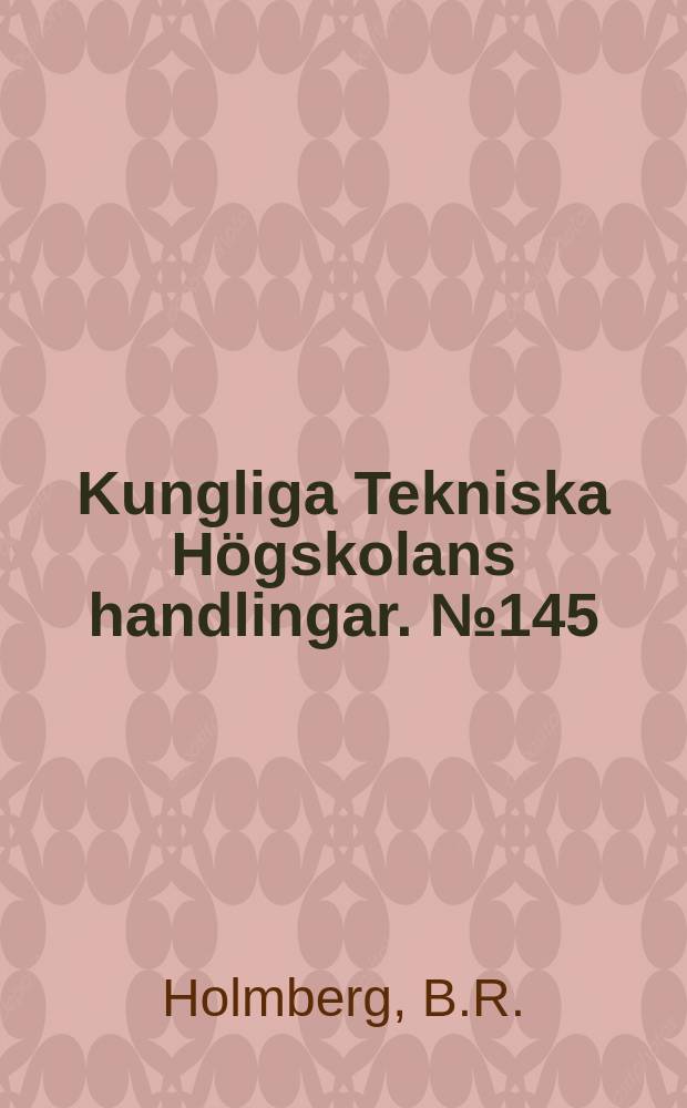 Kungliga Tekniska Högskolans handlingar. № 145 : On the elimination of the barycentric and rotational coordinates in a nuclear "shell-model'