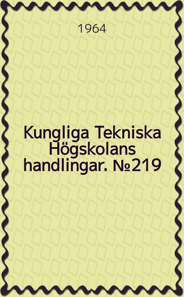 Kungliga Tekniska Högskolans handlingar. № 219 : The geometrical quality of rays, reconstructed from photographs