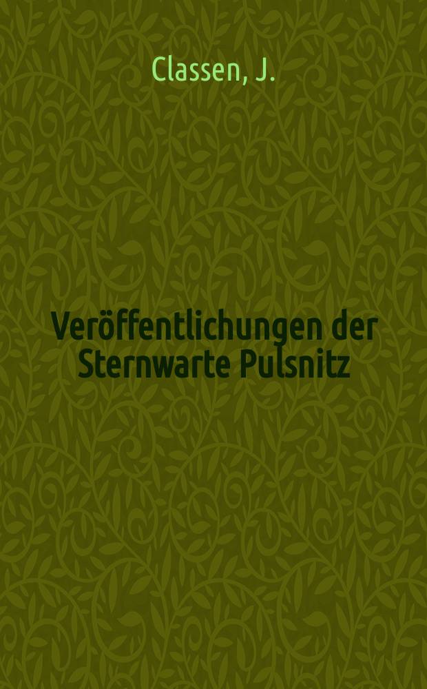 Veröffentlichungen der Sternwarte Pulsnitz (Sachsen). №8 : Gase auf der Mondoberfläche?