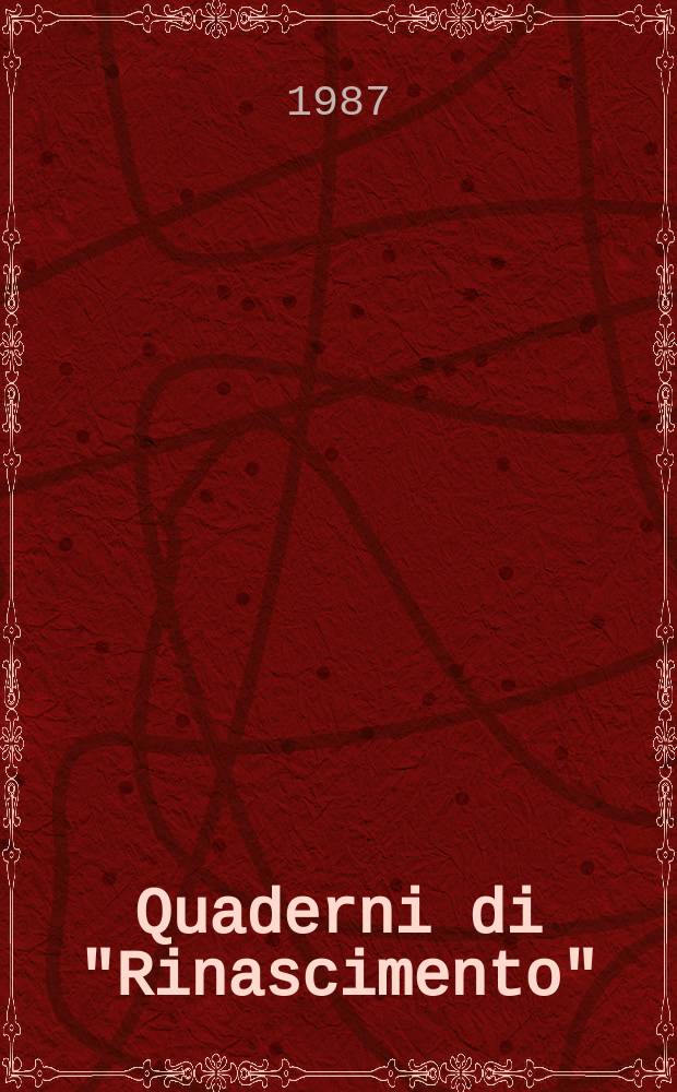 Quaderni di "Rinascimento"