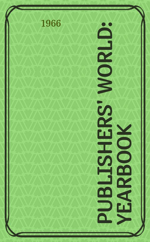 Publishers' world : Yearbook