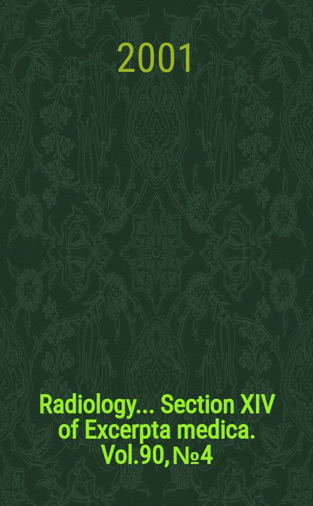 Radiology... Section XIV of Excerpta medica. Vol.90, №4