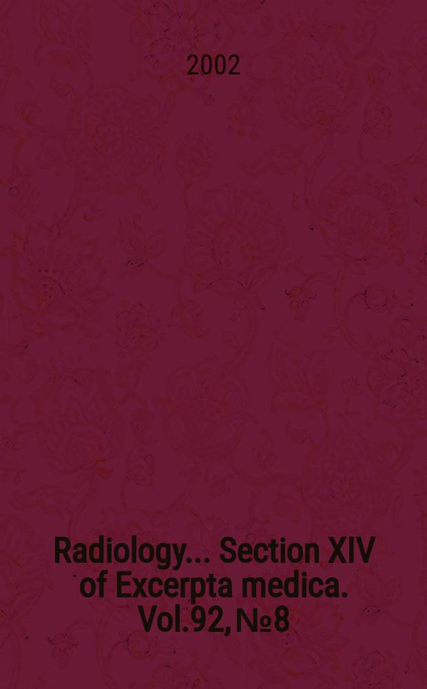 Radiology... Section XIV of Excerpta medica. Vol.92, №8