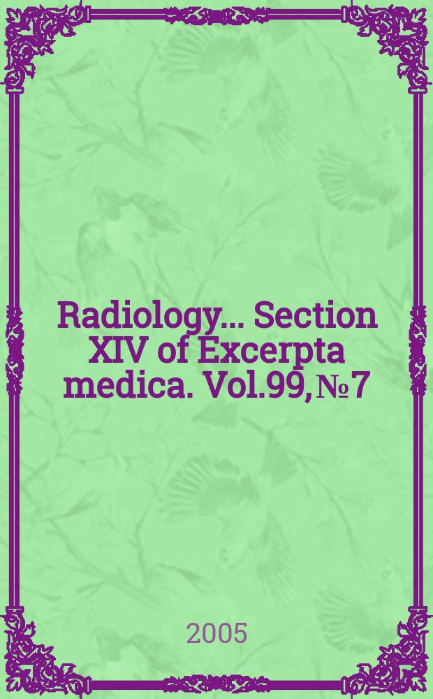 Radiology... Section XIV of Excerpta medica. Vol.99, №7