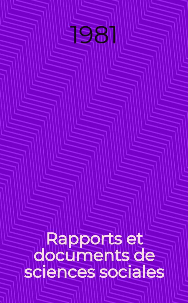 Rapports et documents de sciences sociales : Documents sp&eacute;ciaux du Centre de documentation des sciences sociales. №43/49 : Recherche sur la paix