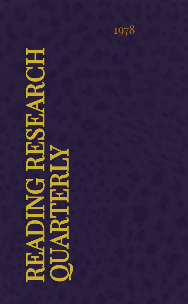 Reading research quarterly : Publ. by the International reading assoc. Vol. 13, № 3