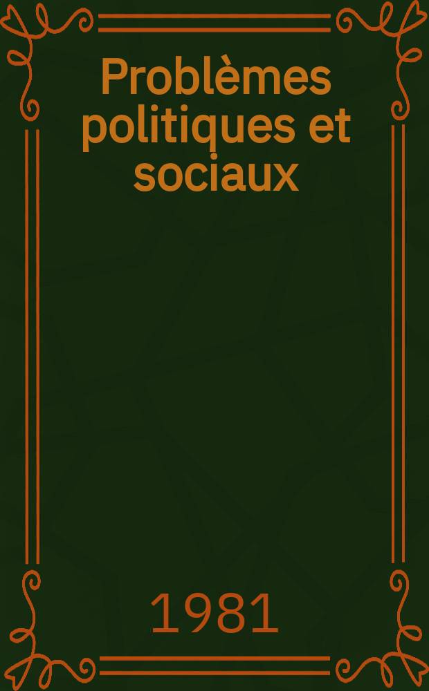 Problèmes politiques et sociaux : Articles et documents d'actualité mondiale. №412 : L'Arctique
