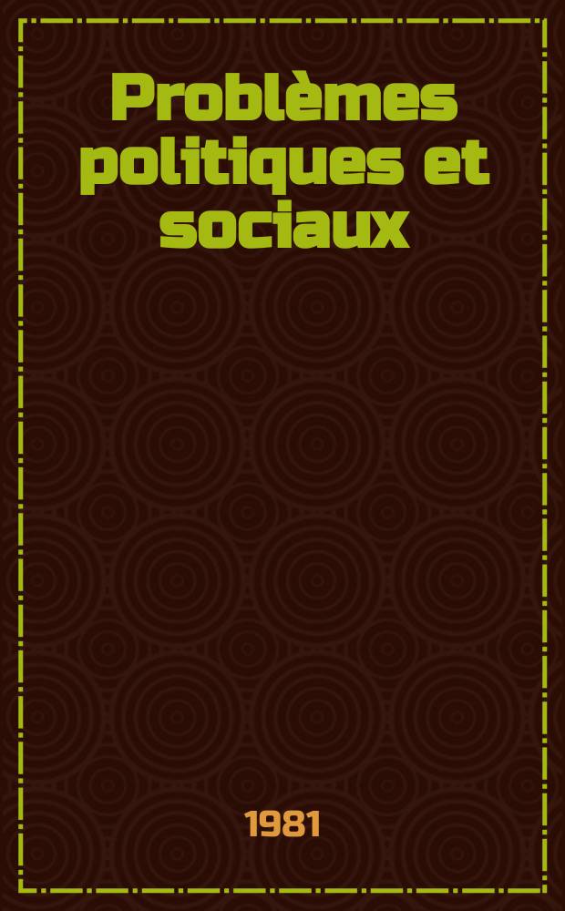 Problèmes politiques et sociaux : Articles et documents d'actualité mondiale. №417 : Interrogations polonaises