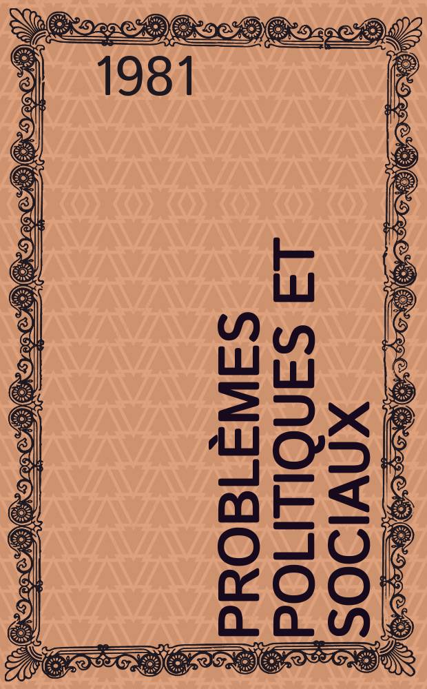 Problèmes politiques et sociaux : Articles et documents d'actualité mondiale. №428 : La Bundeswehr