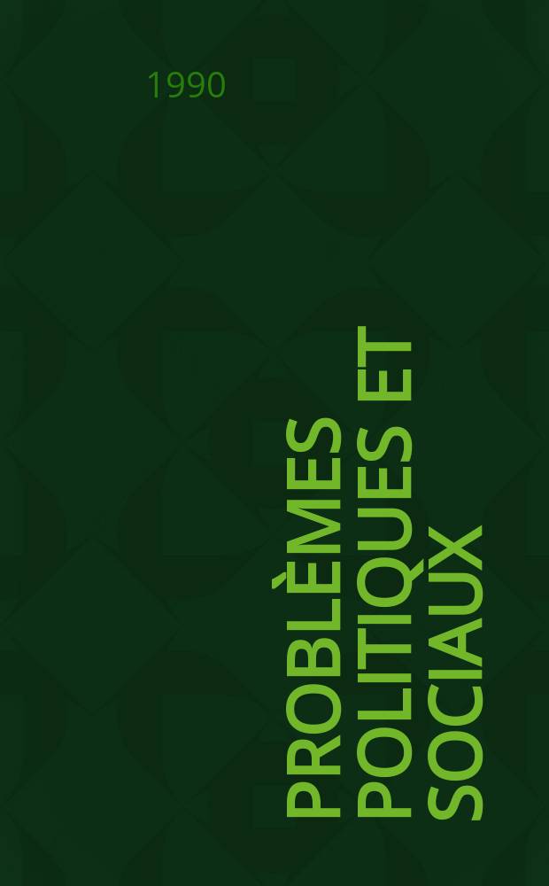 Problèmes politiques et sociaux : Articles et documents d'actualité mondiale. №631 : L'Université et l'entreprise