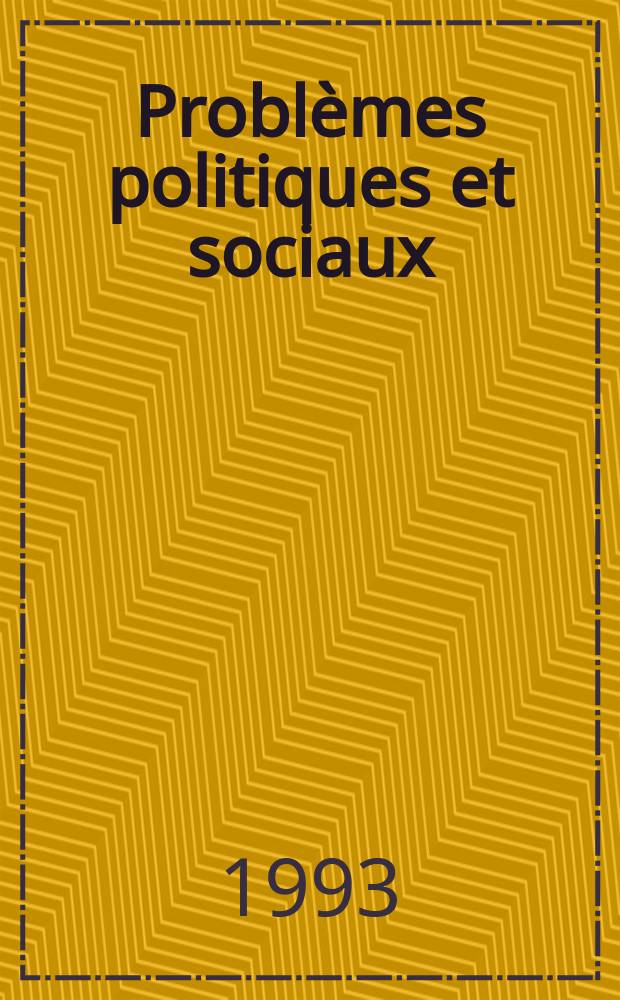 Problèmes politiques et sociaux : Articles et documents d'actualité mondiale. №695 : Justice et société aux Etats-Unis