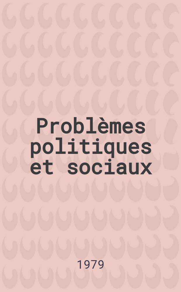 Problèmes politiques et sociaux : Articles et documents d'actualité mondiale. №378 : Aspects de la consommation culturelle en Union Soviétique