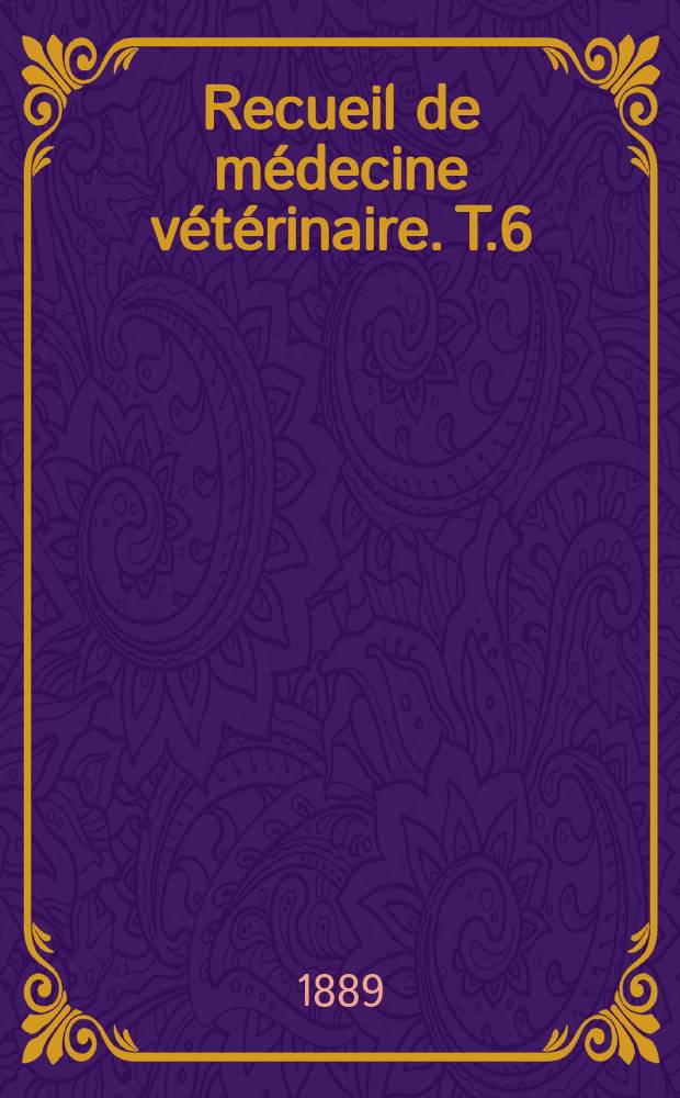 Recueil de médecine vétérinaire. T.6(66), №11