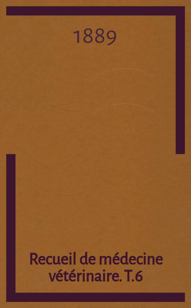 Recueil de médecine vétérinaire. T.6(66), №13