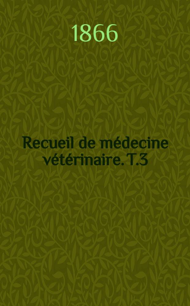 Recueil de médecine vétérinaire. T.3(43), №6