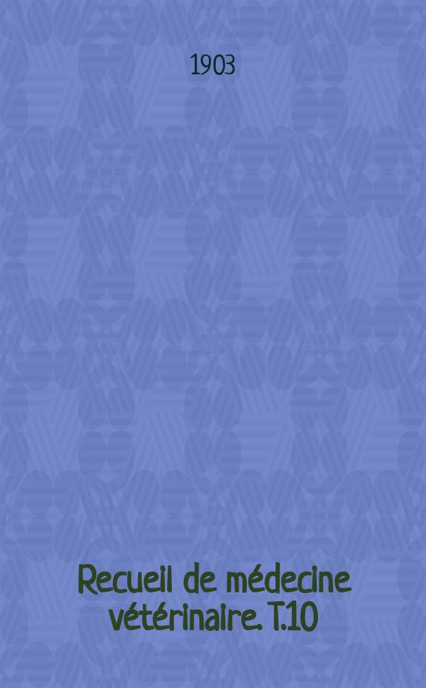 Recueil de médecine vétérinaire. T.10(80), №17