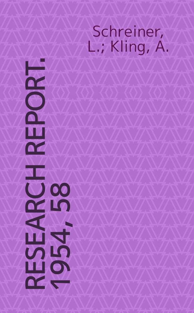 Research report. 1954, 58 : Effects of castration on hypersexual behavior induced by Rhine cephalic injury in cat