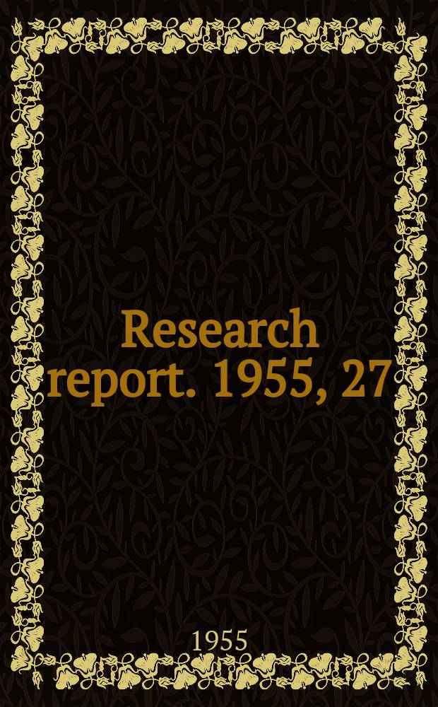 Research report. 1955, 27 : Host-parasite relationship between Australorbis glabratus and trematodes infecting it in Puerto Rico, with special reference to Schistosoma mansoni