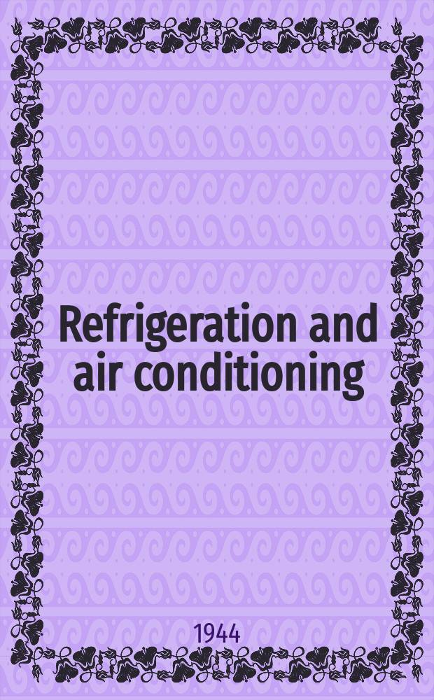 Refrigeration and air conditioning