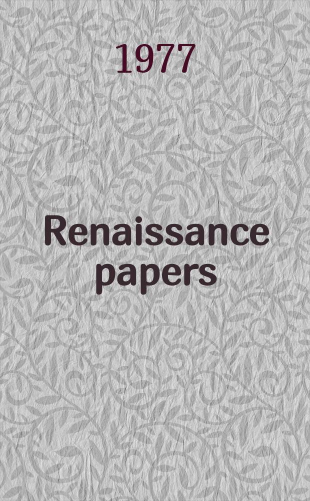 Renaissance papers