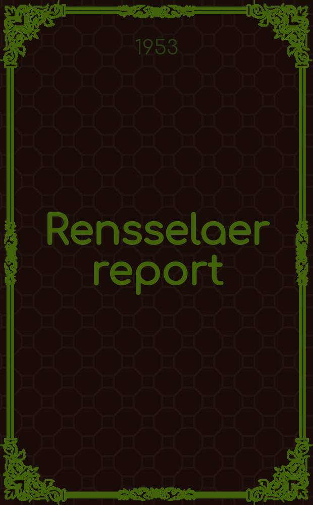 Rensselaer report