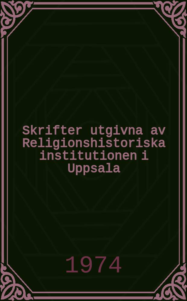 Skrifter utgivna av Religionshistoriska institutionen i Uppsala (Hum. fak.). 12 : Christian and Hindu terminology