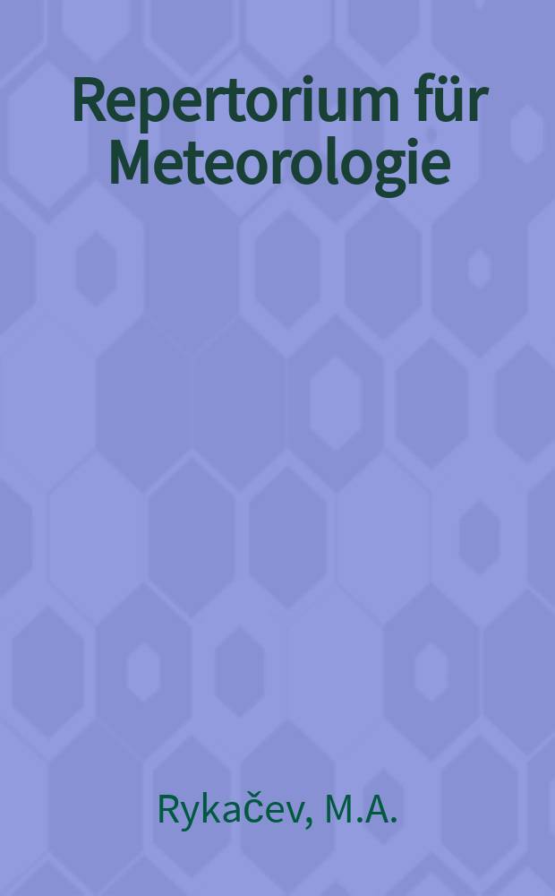 Repertorium f&uuml;r Meteorologie : Hrsg. von der k. Akad. der Wissenschaften. Bd.3, №6 : La marche diurne de la temp&eacute;rature &agrave; St. Petersbourg aux jours sereins et aux jours couverts