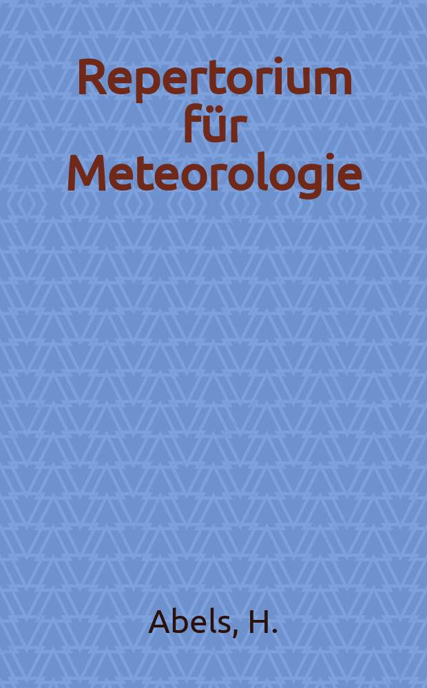Repertorium für Meteorologie : Hrsg. von der k. Akad. der Wissenschaften. Bd.11, №4 : Reorganisation und Arbeiten des Meteorologisch-magnetischen Observatoriums in Katharinenburg 1885 und 1886