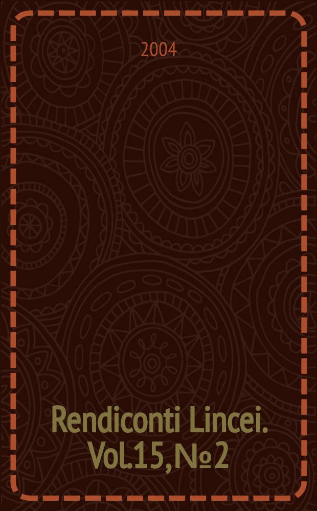 Rendiconti Lincei. Vol.15, №2