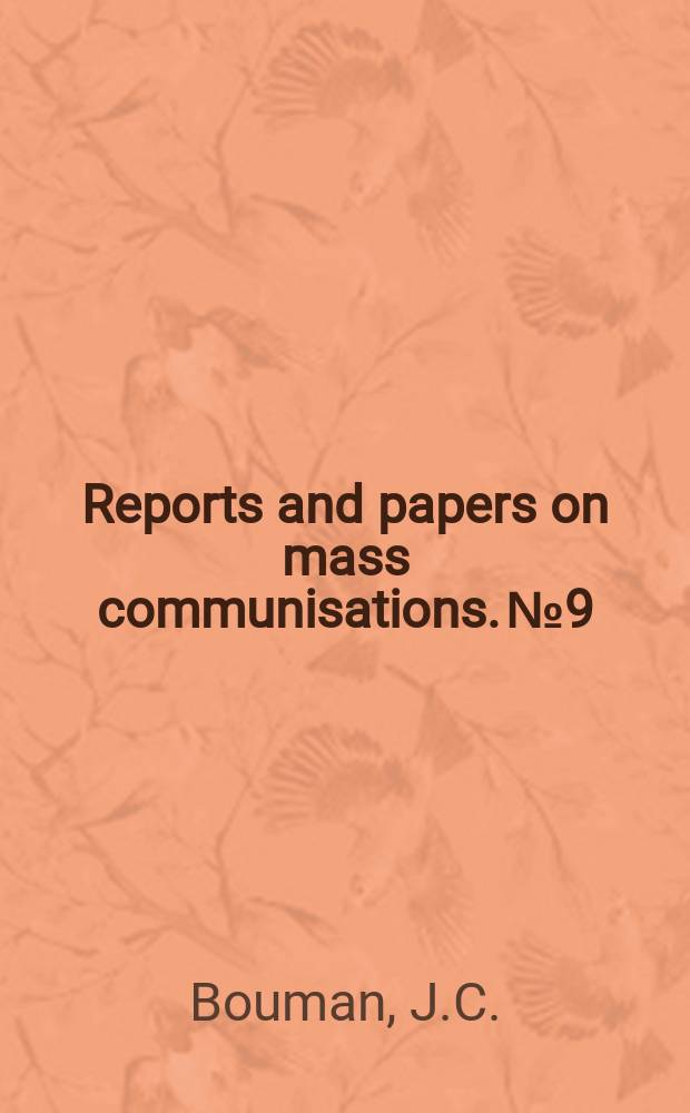Reports and papers on mass communisations. №9 : Bibliography on filmology