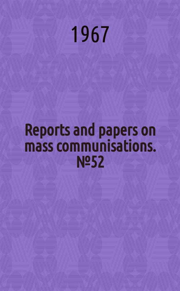 Reports and papers on mass communisations. №52 : Book development in Asia