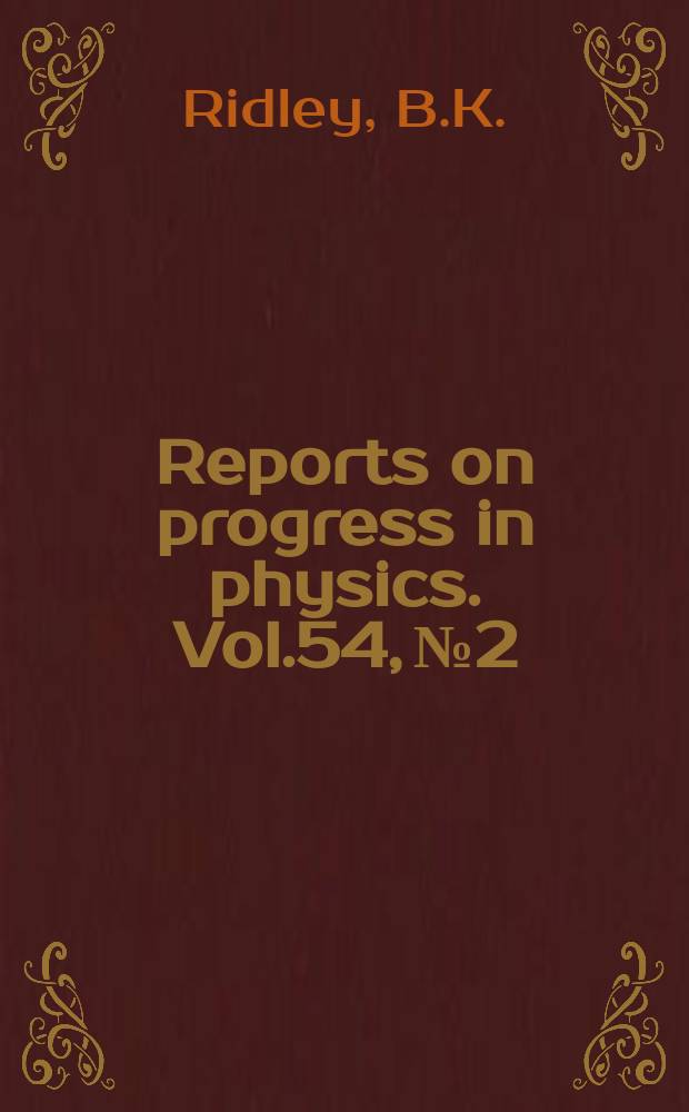 Reports on progress in physics. Vol.54, №2 : Hd electrons .... Sum rules ...