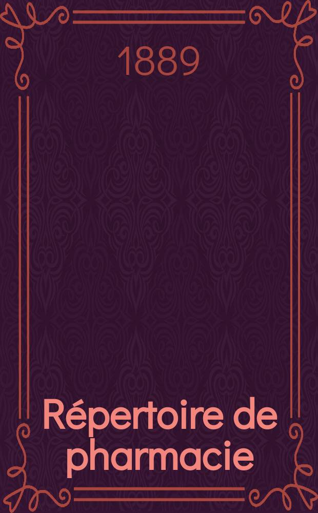 Répertoire de pharmacie : Recueil pratique. Répertoire de pharmacie