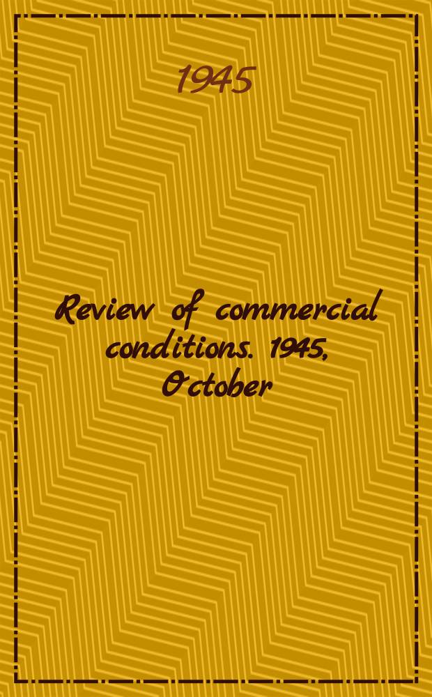 Review of commercial conditions. 1945, October : Southrn Rhodesia