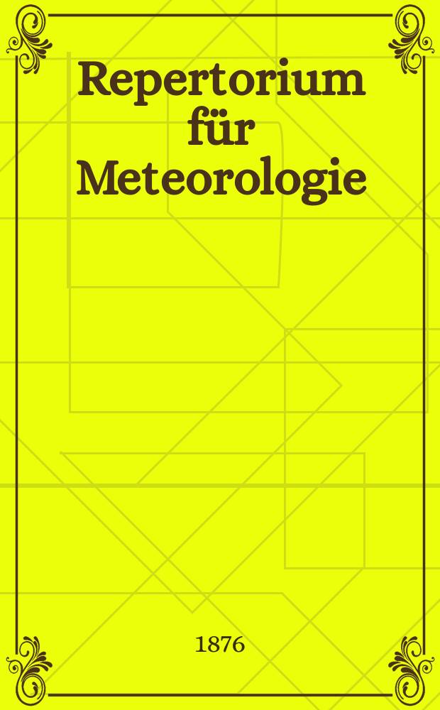 Repertorium f&uuml;r Meteorologie : Hrsg. von der k. Akad. der Wissenschaften. Bd.6, №1 : &Uuml;ber die W&auml;rme des Himmels, die Temperatur des Weltraums und die mittlere Temperatur der Atmosph&auml;re