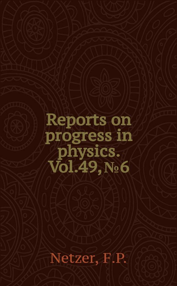 Reports on progress in physics. Vol.49, №6 : Surfaces of rare .... Fine structure in ionisation cross ...