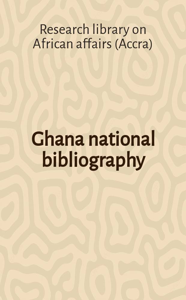 Ghana national bibliography