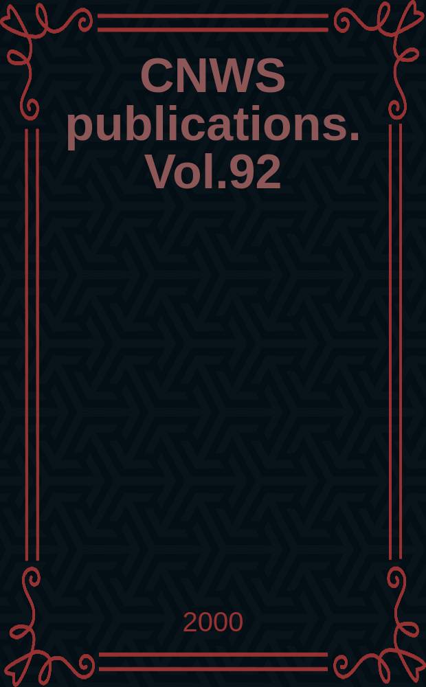 CNWS publications. Vol.92 : Poétique et traduction biblique