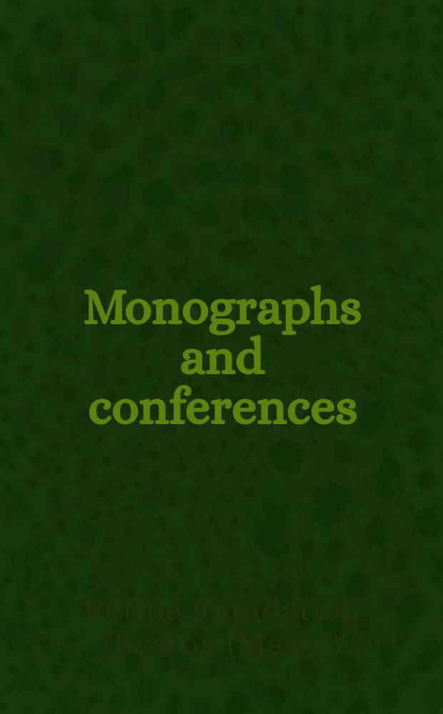Monographs and conferences