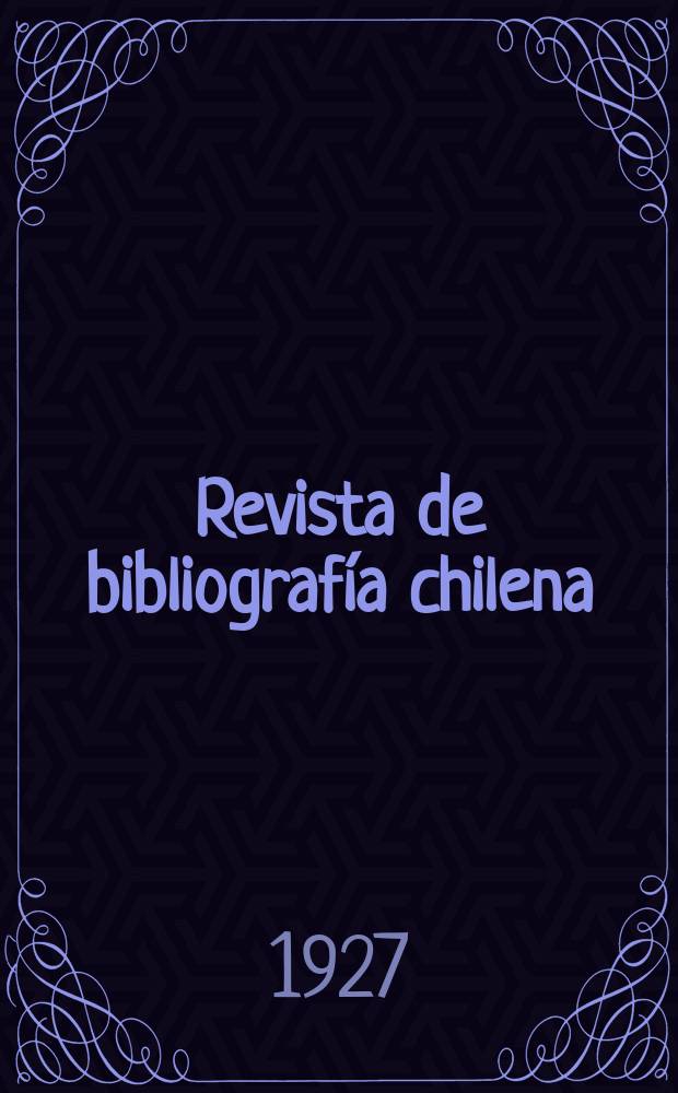 Revista de bibliografía chilena