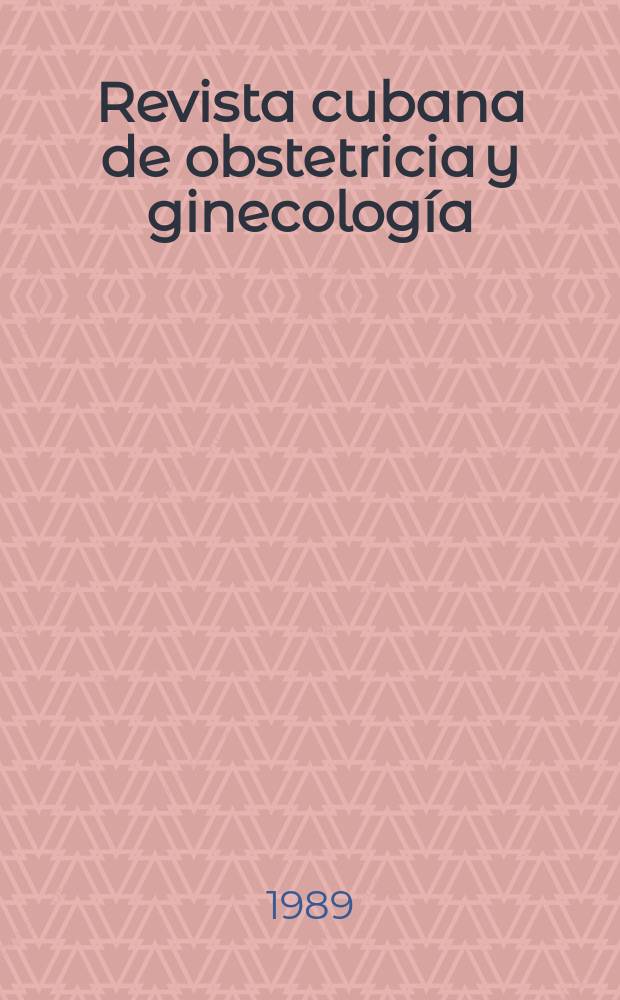 Revista cubana de obstetricia y ginecología