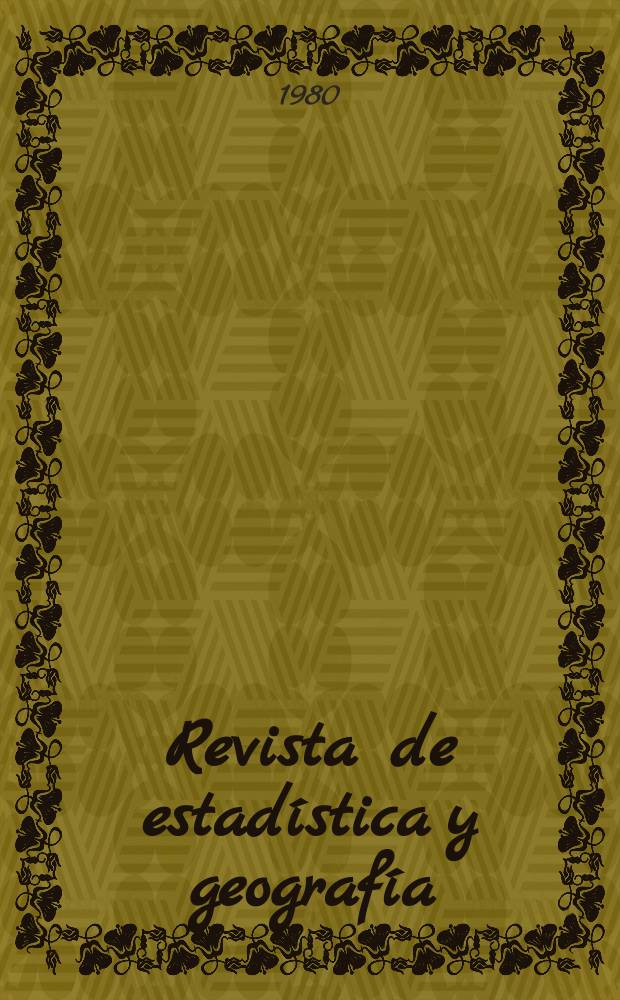 Revista de estadística y geografía