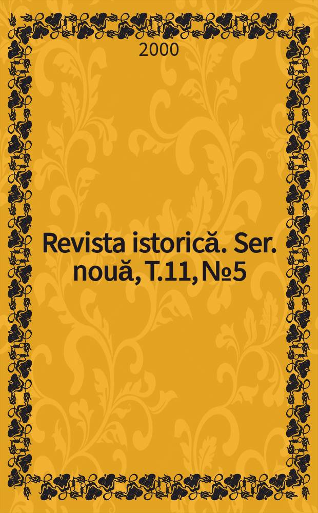 Revista istorică. Ser. nouă, T.11, №5/6