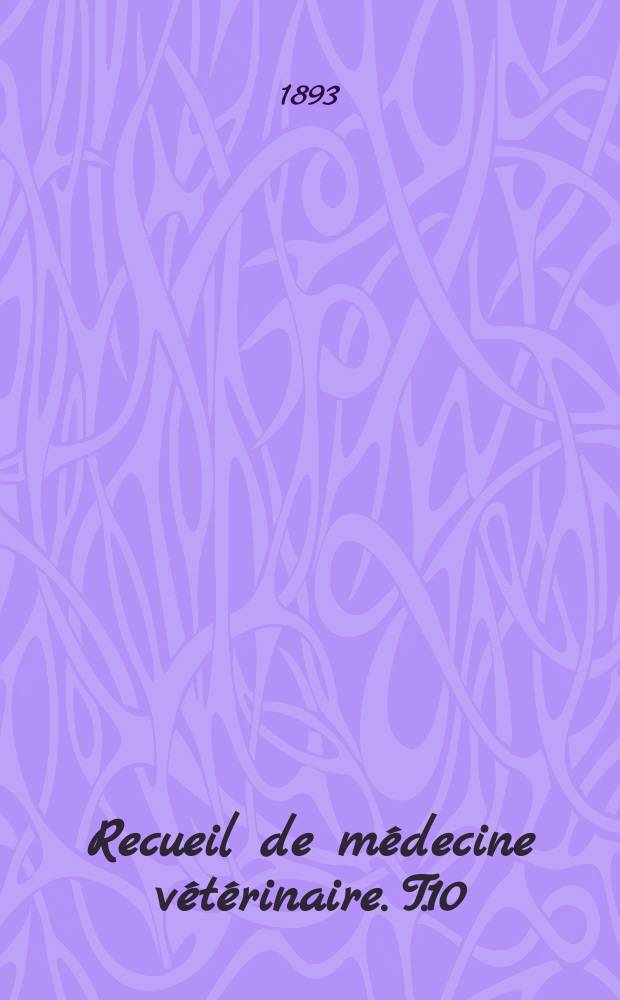 Recueil de médecine vétérinaire. T.10(70), №21