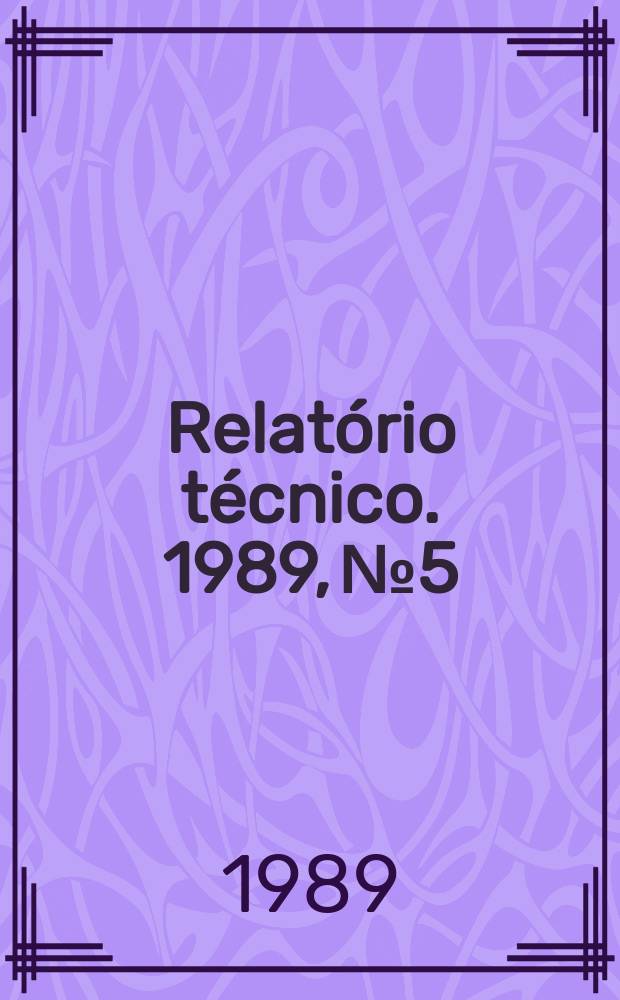 Relatório técnico. 1989, №5 : An application of Singer's theorem ...